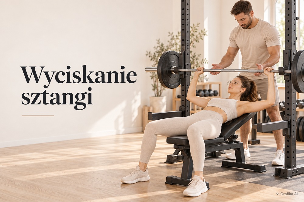 Wyciskanie sztangi leżąc - ustawienie i technika dla początkujących – ilustracja